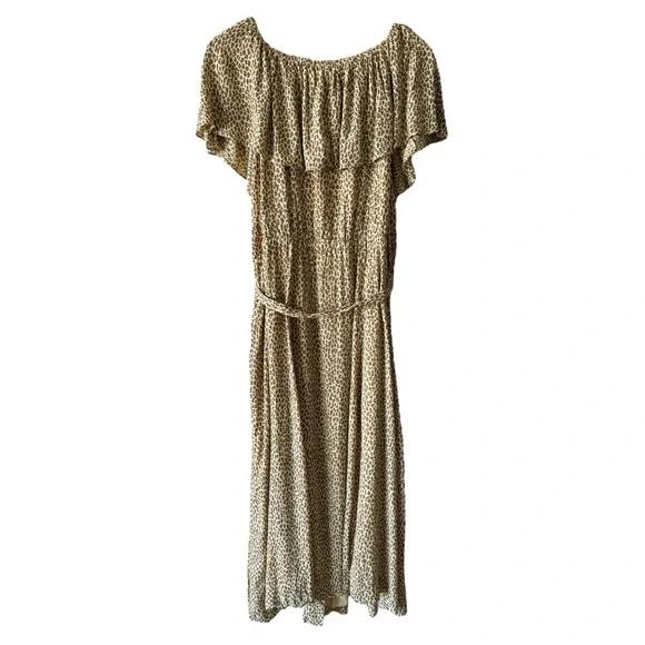 Anthropologie Bolano Leopard Print Button Front Midi Dress - Neutral - Size 18 W - Picture 8 of 16